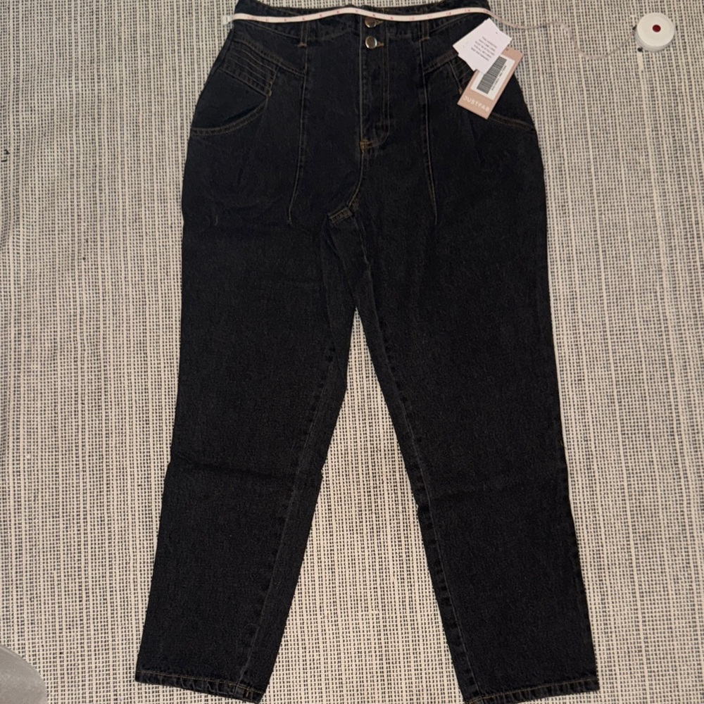 JustFab Dark Gray High-Waisted Jeans